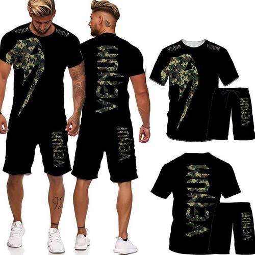 Oversize Men's Training Wear Suit 3D Printing T-Shirt Ca