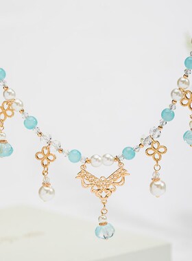 唐制珍珠璎珞饰品古代古装流苏锁骨链配饰仙气中国风旗袍汉服项链