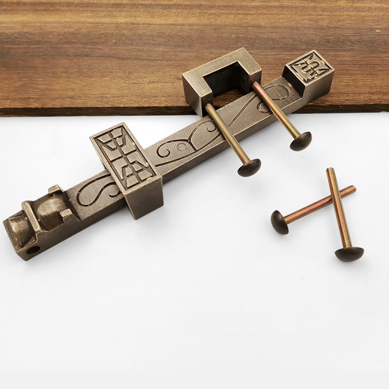 木大门拉手门环纯黄铜配件仿古狮子头铜拉手中式木门锁兽头古铜t