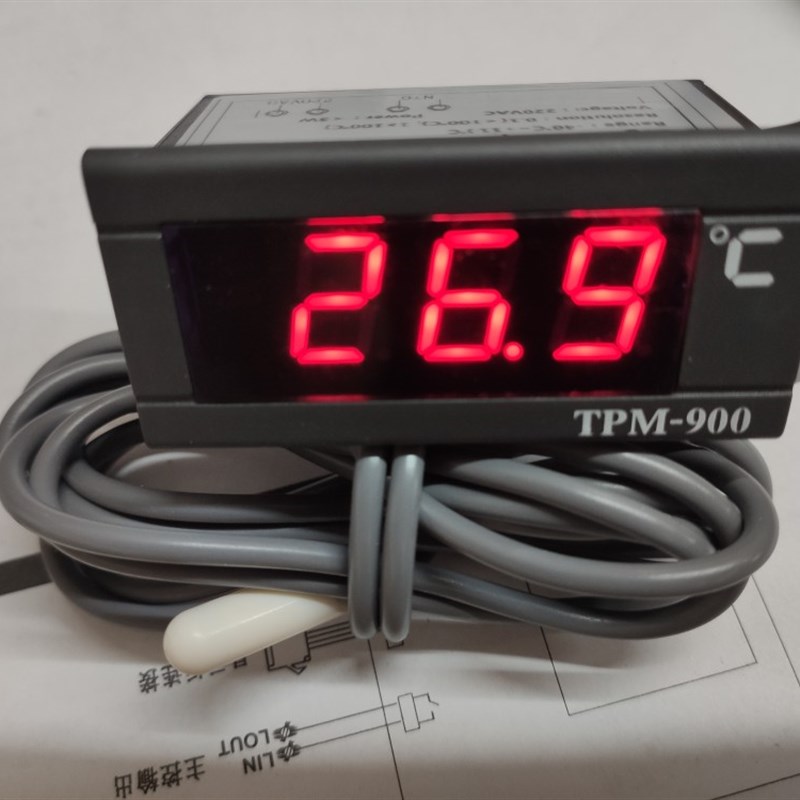 。全新TPM-900嵌入式温度显示表-0+110度数显温计数字温度计测温