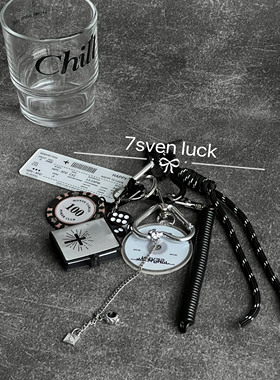 7Seven luck原创miu系新款包包挂件吊坠钥匙扣飞机票筹码挂绳挂饰