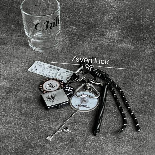 7Seven luck原创miu系新款包包挂件吊坠钥匙扣飞机票筹码挂绳挂饰