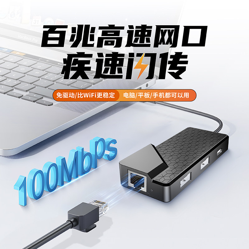 WIFIFIY网线转接口usb苹果视频线/转换线
