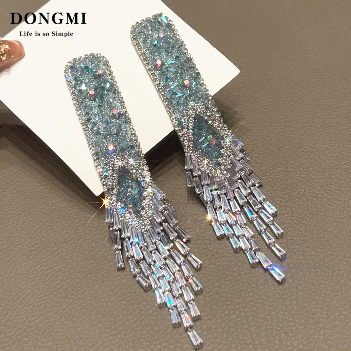 发夹女闪钻精致流苏边夹