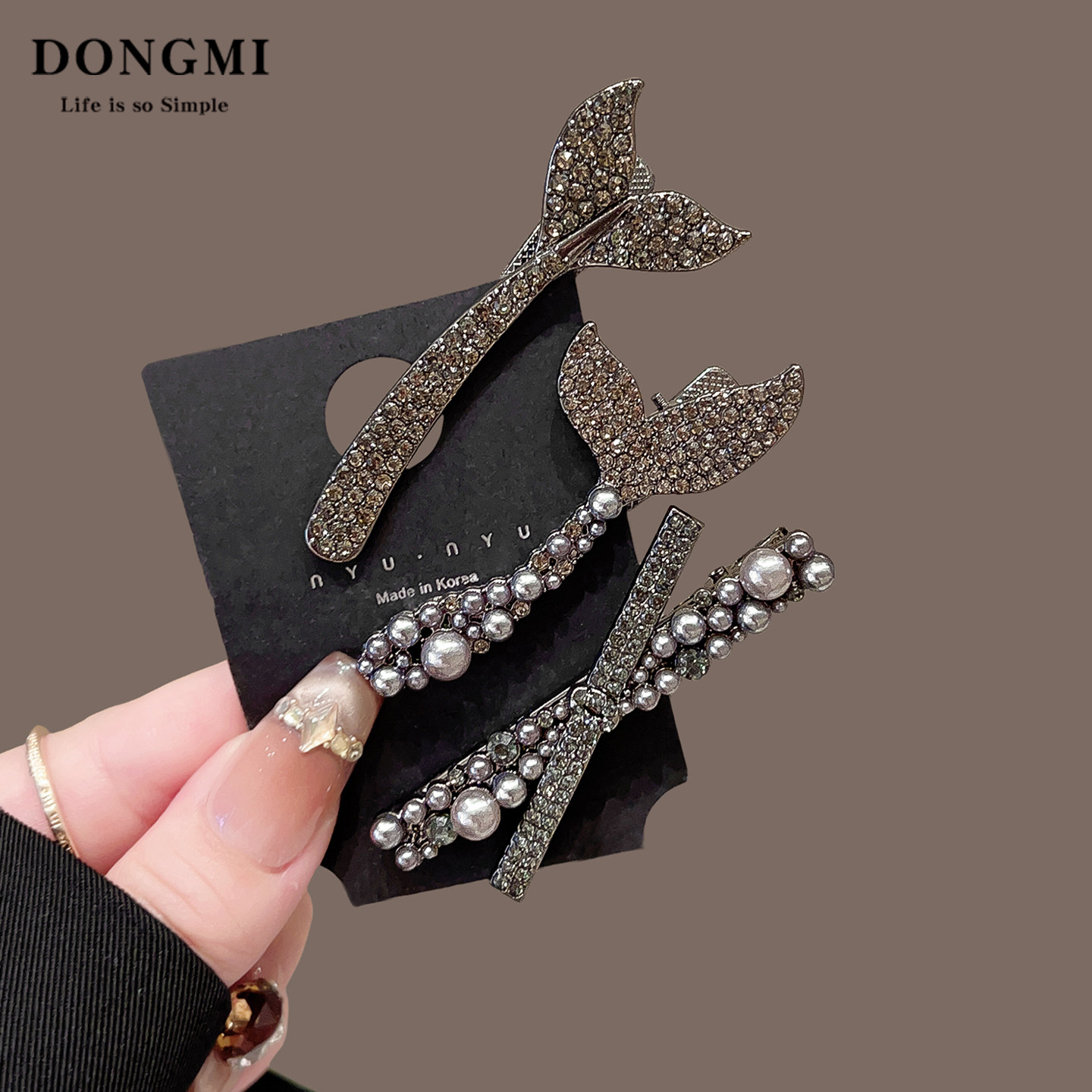 韩版水钻美人鱼尾发夹女2026新款网红短烫发刘海夹边夹鸭嘴夹头饰,饰品/流行首饰/时尚饰品新,发饰,淘宝优惠券,粉丝福利购,淘宝优惠卷