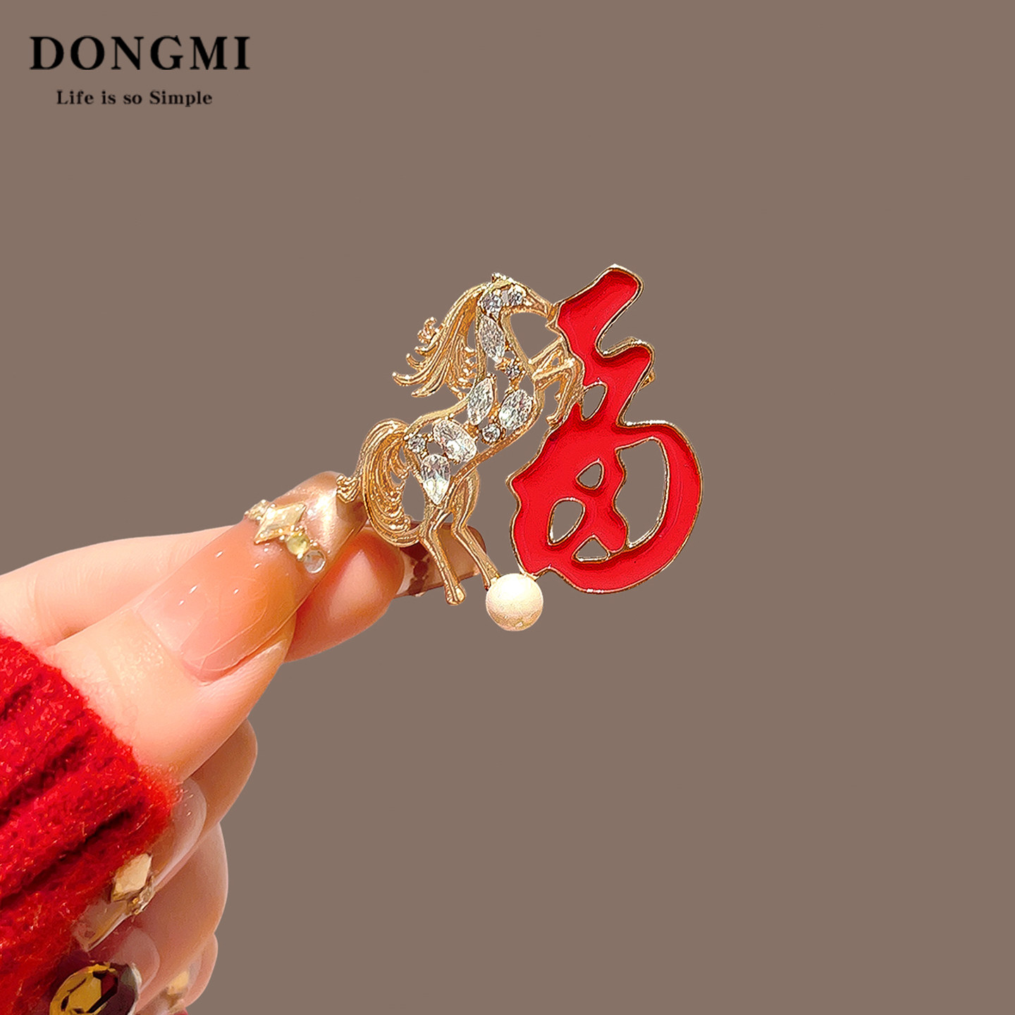 马上有福新年寓意小马胸针女款高档气质西装大衣时尚胸花别针配饰,饰品/流行首饰/时尚饰品新,胸针,淘宝优惠券,粉丝福利购,淘宝优惠卷