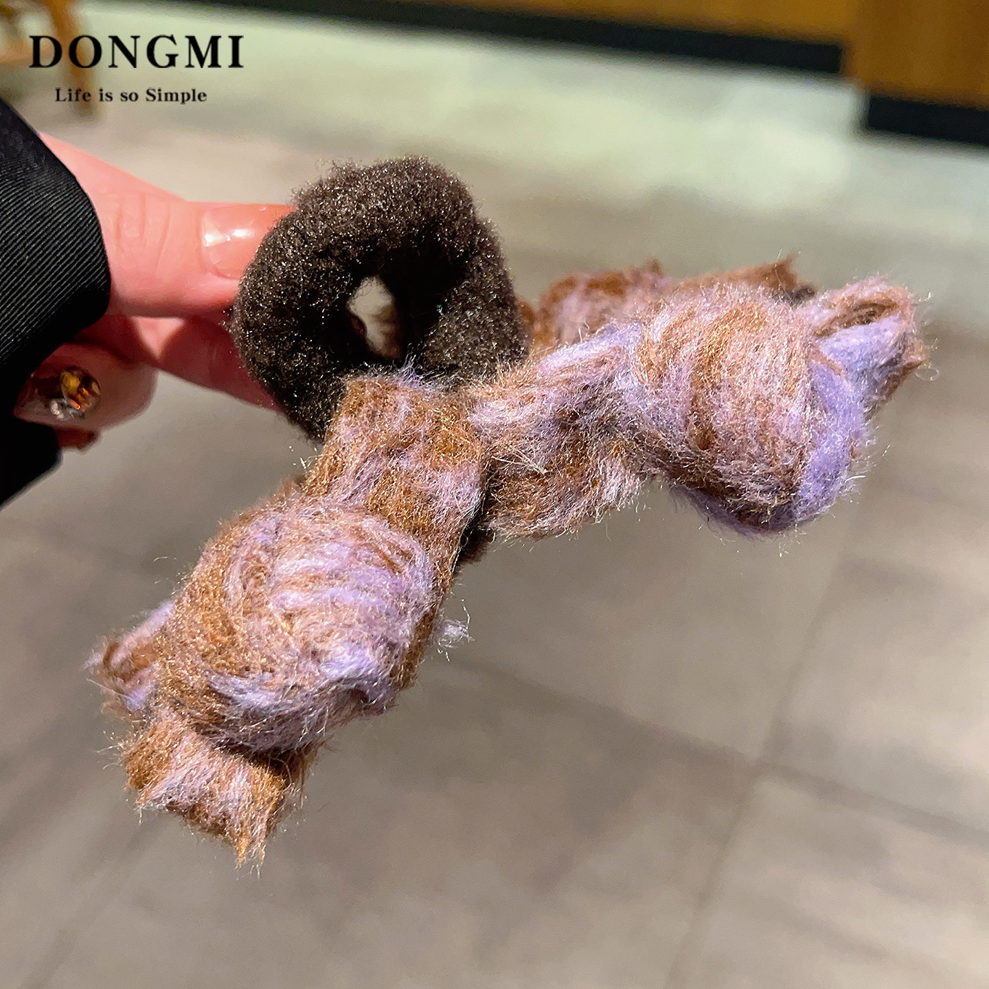 高端毛绒蝴蝶结抓夹女