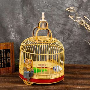 竹制鸟笼百灵云雀鸟笼竹子鸟笼馒头笼竹节鸟笼百灵鸟笼子特价包邮