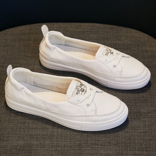 真皮不脚臭真皮舒适百搭休闲运动板鞋 单鞋 子女平底平跟四季 浅口鞋