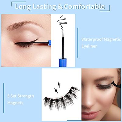 Magnetic Eyelashes and Eyeliner Kit  7 Pairs Magnetic Lashes