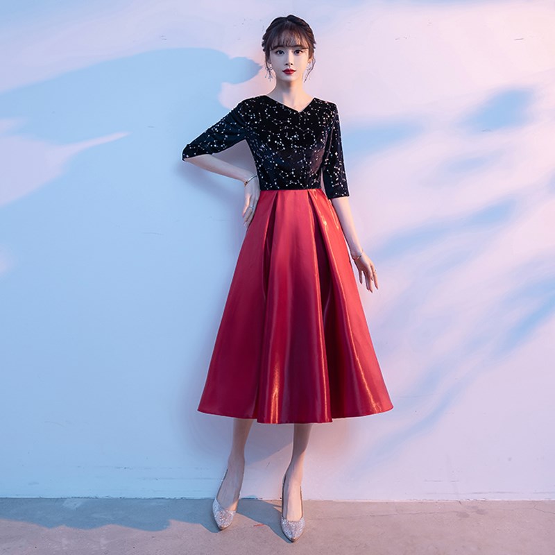 好货红歌大合唱团演出服女长裙2025新款气质主持人指挥服成人合唱