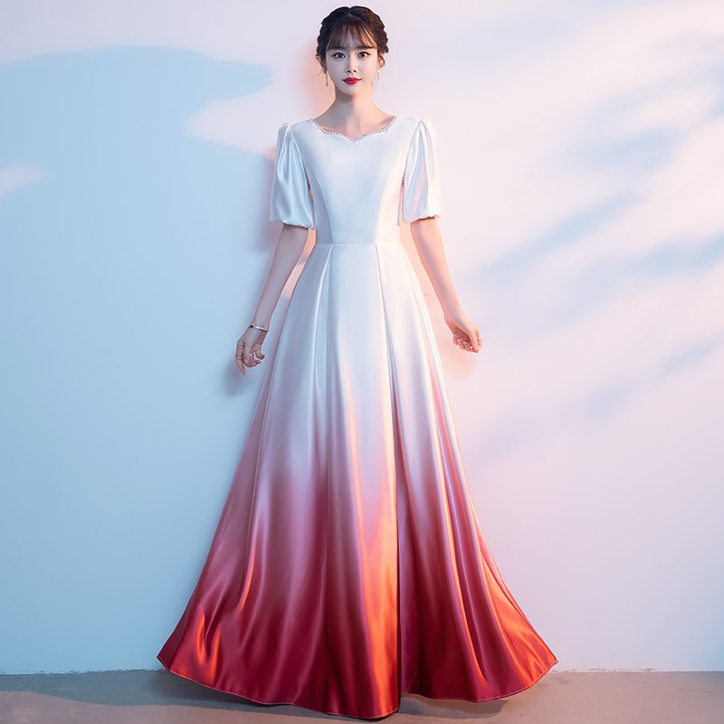 好货大合唱演出服女长裙2025新款气质主持人指挥服红歌比赛合唱队