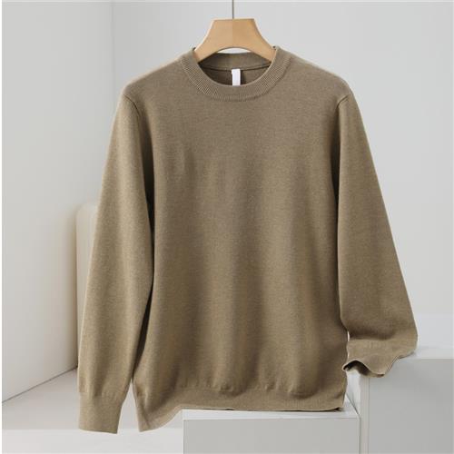 【含绵羊毛圆领毛衣男】纯色内搭长袖打底毛线衣男士秋冬百搭针织