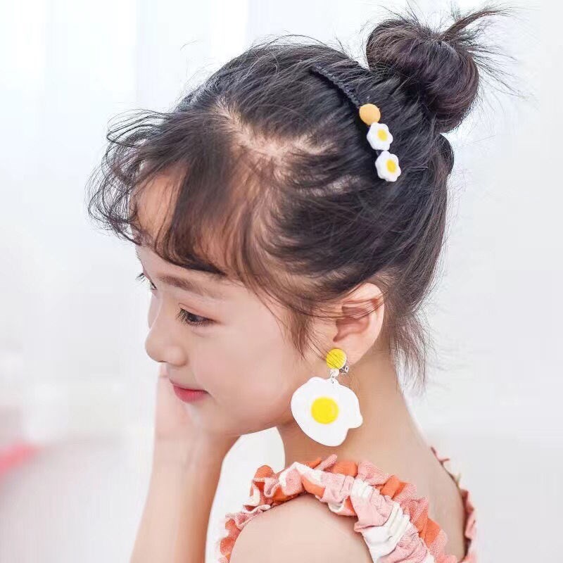 可爱丸子头发梳儿童插梳发卡碎发夹头饰小学生边夹花朵发饰刘海夹