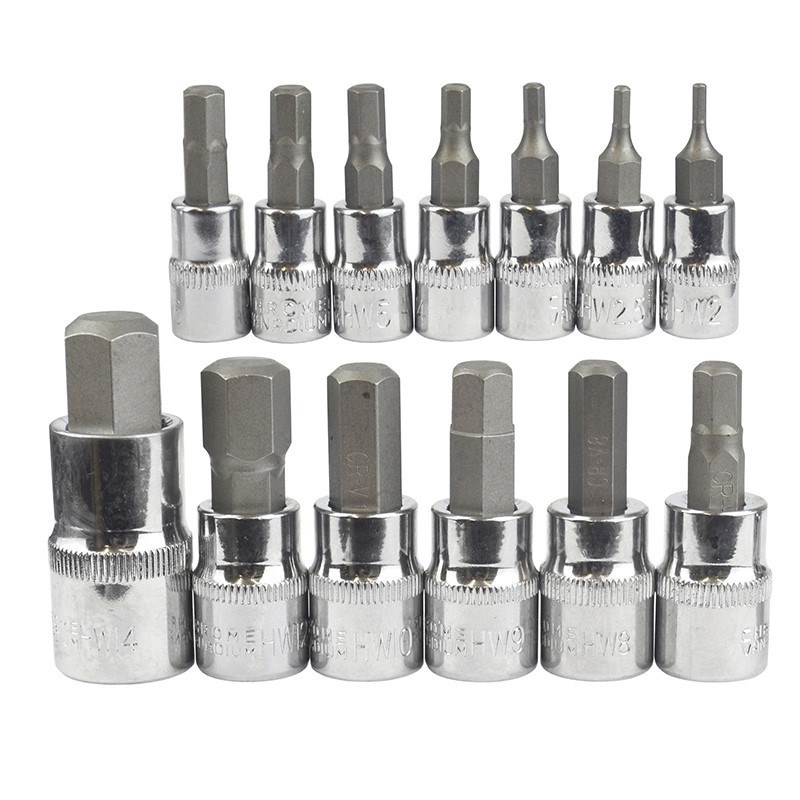 13pc Metric Allen Hex Bit Socket Set 14 38 and 1
