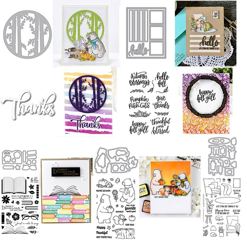 Card Front Builder Forest Fall Sences Blessings Thanks Cutt