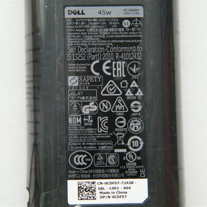 全新Dell/戴尔 XPS13 19.5V 2.31A 45W原装电源适配器充电器线