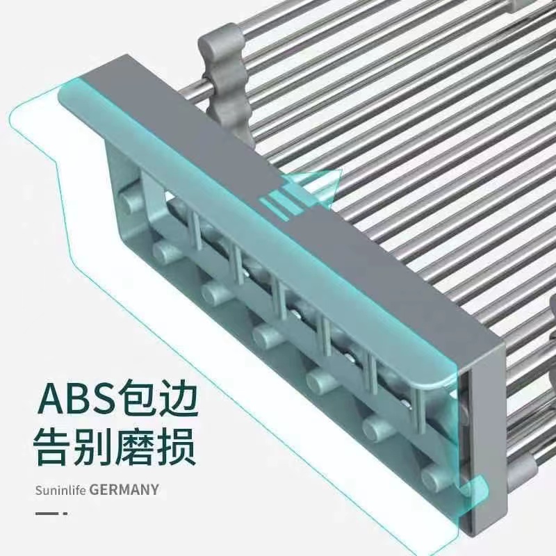 可伸缩厨房沥水篮不锈钢沥水架餐具沥水神器洗碗池洗菜盆沥水