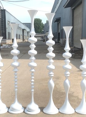 婚庆铁艺圆柱体摆件新款婚庆道具婚礼迎宾区装饰白色欧式立体摆件