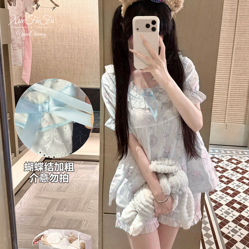 雪芙芙原创海盐巴菲睡衣套装可爱少女甜美公主洛丽塔
