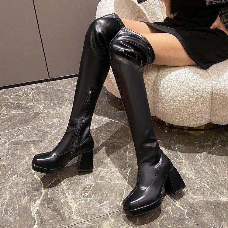 过膝长筒靴女2023年秋冬新款英伦风方头弹力防水台粗跟高跟骑士靴,鲜花速递/花卉仿真/绿植园艺,割草机/草坪机,淘宝优惠券,粉丝福利购,淘宝优惠卷
