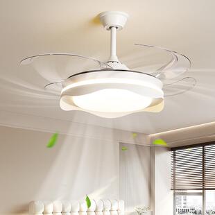 隐形风扇灯吸顶家用吊灯PC扇叶餐厅卧室专用电扇吊灯客厅中山灯具