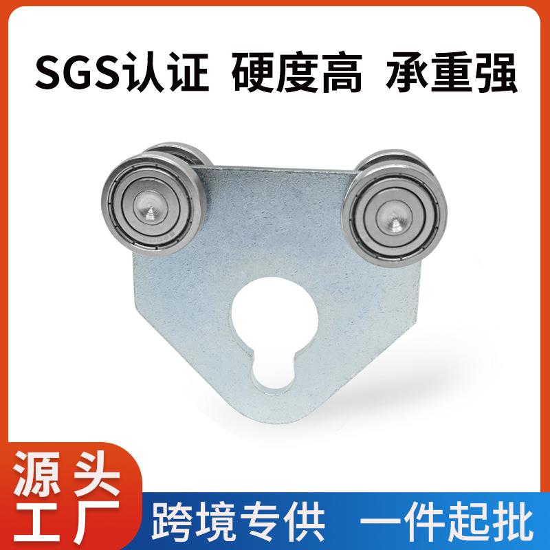 镀铬钢架四轮滑轮组件 高承重不锈钢轴承1-5/8