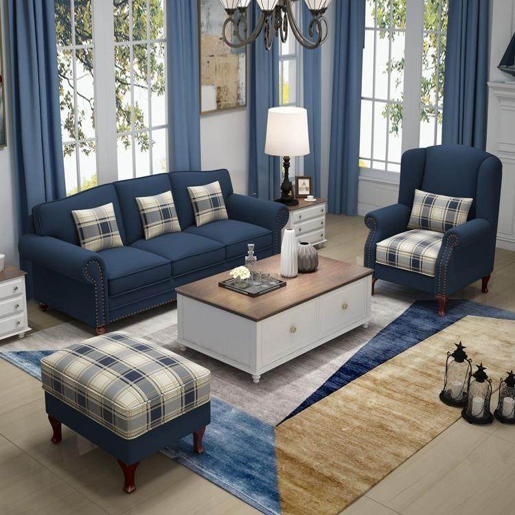 经典美式轻奢沙发复古小户型客厅三人位蓝色布艺地中海乡村田园风,农机/农具/农膜,播种栽苗器/地膜机,淘宝优惠券,粉丝福利购,淘宝优惠卷