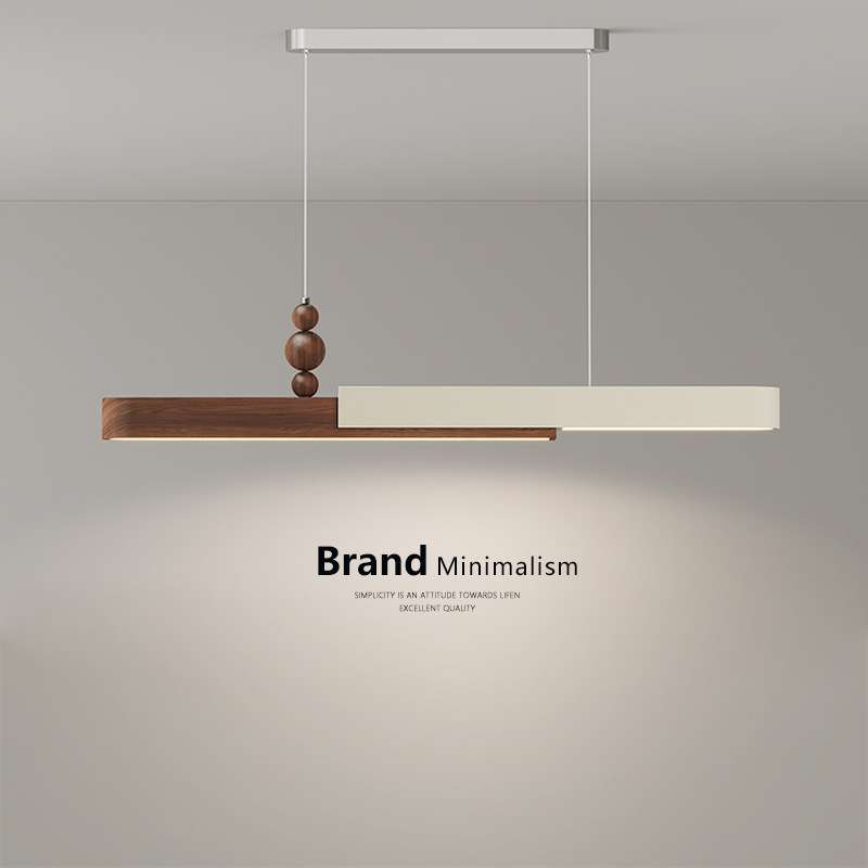 法式奶油风餐厅吊灯中古餐桌吧台灯全光谱护眼创意极简一字长条灯