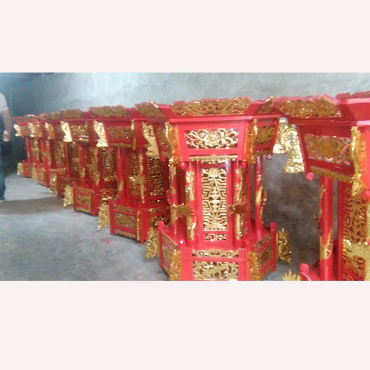 厂家直销三层龙柱琉璃灯 八角贴金故宫灯香樟木木雕仿古琉璃灯