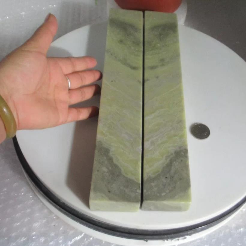 5*2.5*30.8青田石封门青图纹镇尺书画压尺压纸石长扁章文房四宝