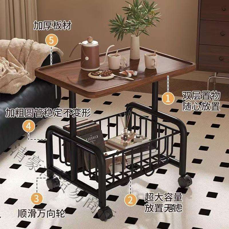 创意茶几客厅沙发小推车收纳移动带轮茶桌家用a卧室置物架小桌A49