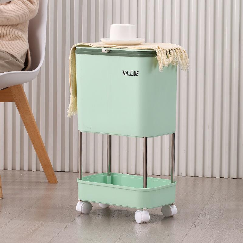 厨房专用多层垃圾桶大容量带盖滑轮干湿分离卧室客厅置物架垃圾筒