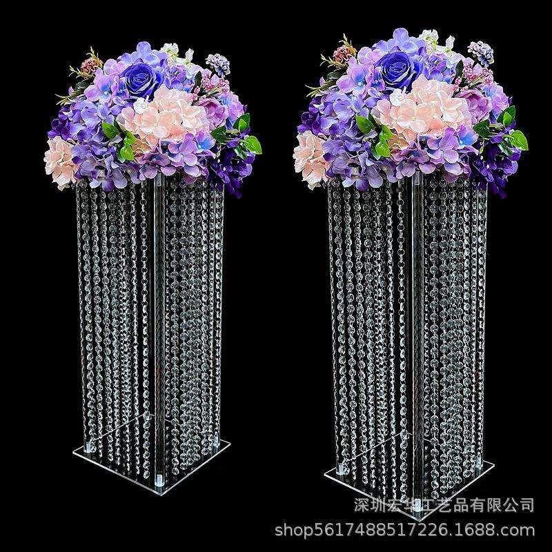 跨境欧式婚礼装饰水晶亚克力路引舞台装饰婚庆T台摆件 主桌装饰品
