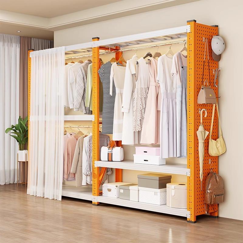 货架衣柜家用简易卧室出租房衣物组装收纳架子开放式落地角钢衣架