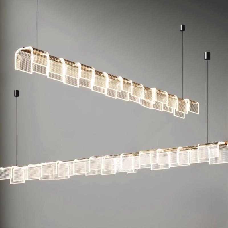 极简一字餐厅吊灯现代酒店前台餐桌饭厅茶室灯办公室吧台长条灯具