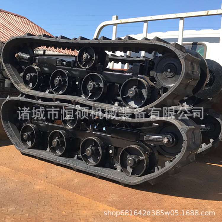 雪地防滑车变速箱履带遥控吊车橡胶水陆两栖钢制钻机履带底盘总成