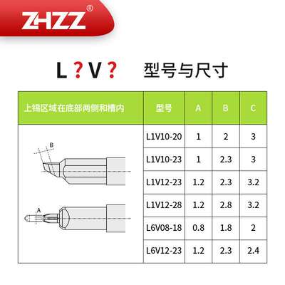 优尼烙铁头 L1V12-28 L1V10-23 L1V08-18 L6V12-23通用UNIX焊锡头