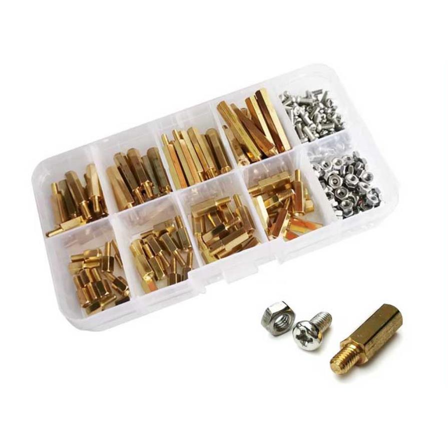 240个M2.5六角螺柱铜柱盒装6/8/10/12/15/18/20/25mm机箱主板螺丝