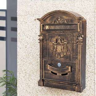 欧式别墅门口信箱壁挂墙式室外户复古室外带锁钥匙创意信报箱邮筒