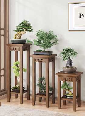 室内落地花台复古花几实木中式花架置物架客厅绿萝花架子竹花盆架