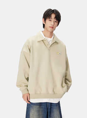 STAFFROOM CCD系列新款 早秋宽松慵懒美式复古POLO领卫衣