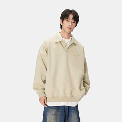 STAFFROOM CCD系列新款 早秋宽松慵懒美式复古POLO领卫衣