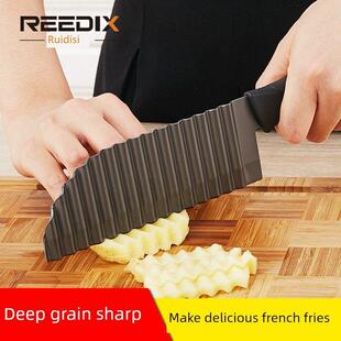 锐帝斯波浪刀狼牙土豆刀不锈钢切薯条切条器洋芋花波浪刀切花式刀