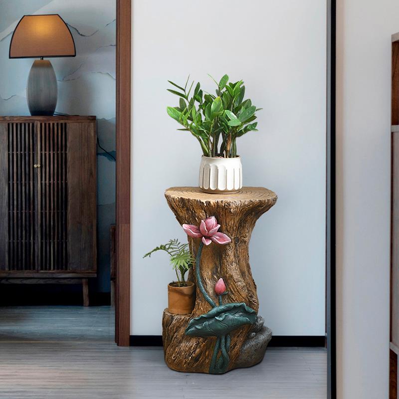 花架子室内客厅阳台多功能置物架家用落地式花几盆景盆载彷木盆架