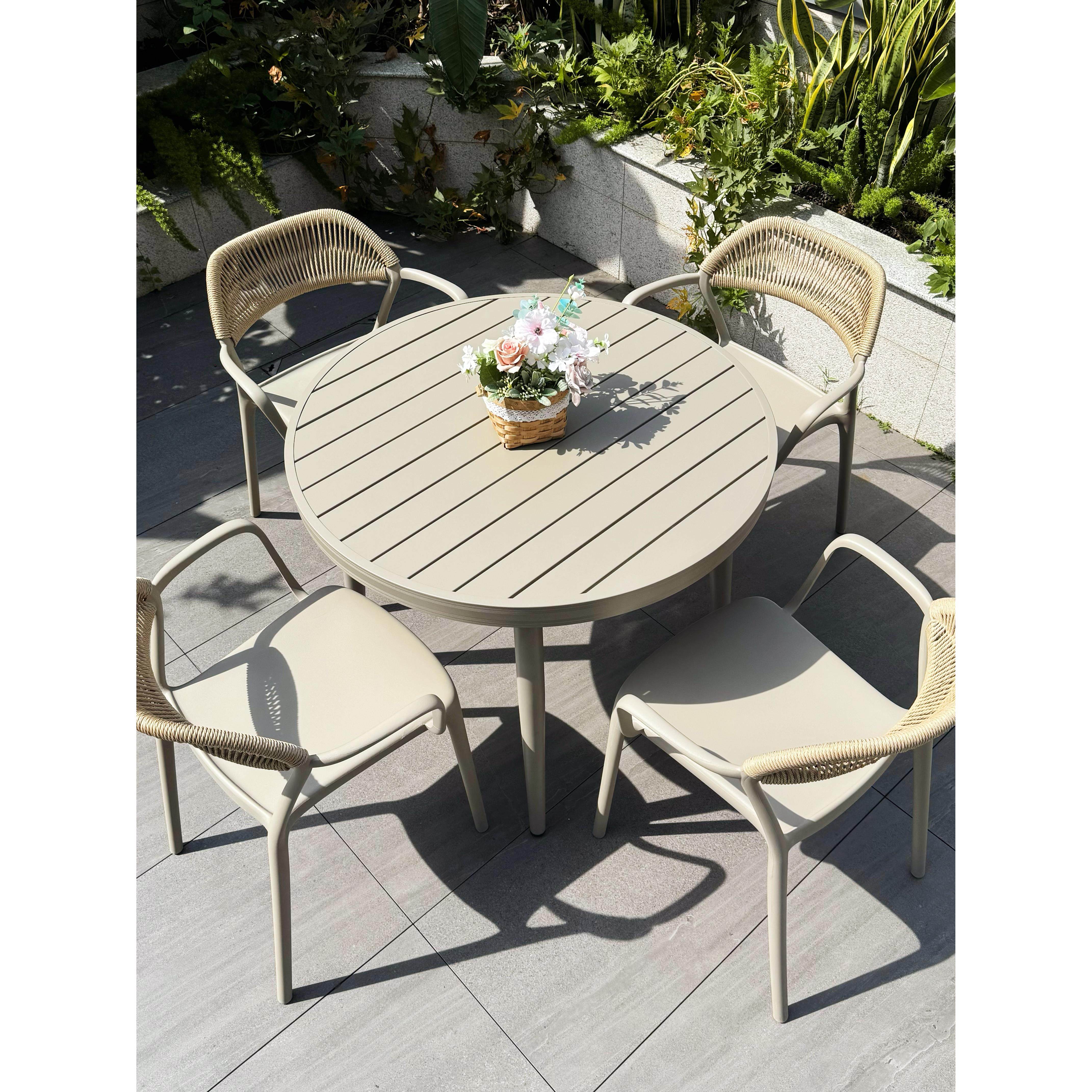 户外桌椅室外餐厅奶茶店咖啡厅露天露台一桌两椅四椅防水防晒桌