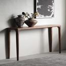 新中式 条案几靠墙入户玄关台过道黑胡桃木色玄关桌简约实木窄边桌