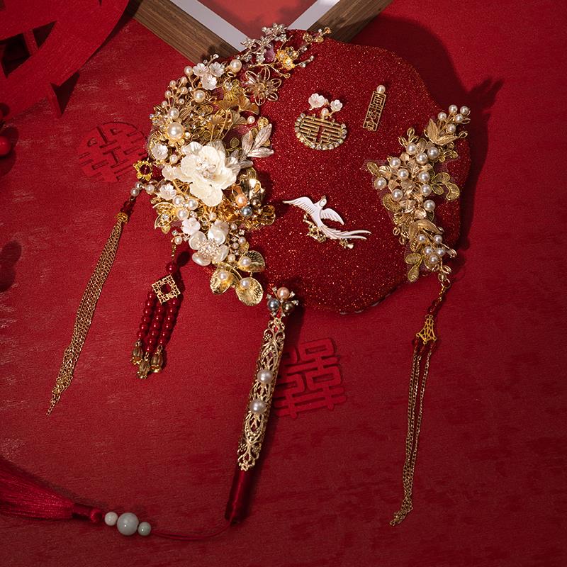 团扇diy材料包婚礼喜扇新中式古典婚礼手工扇闺蜜礼物秀禾服婚扇