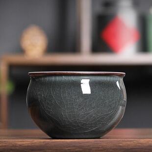 青瓷主人杯单杯龙泉手工冰裂纹陶瓷风水缸功夫茶杯品茗杯大号茶盏