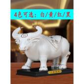 白色陶瓷牛饰品吸引财富和镇屋大小黄色和红色瓷生肖水牛吉祥物装